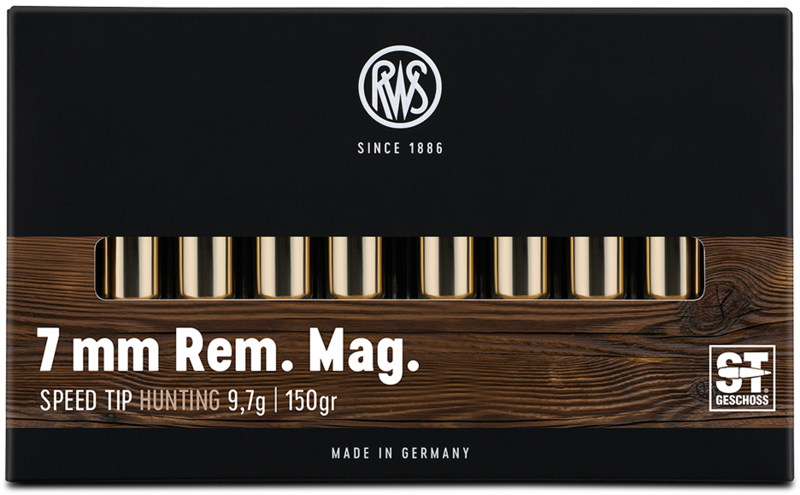 Packaging with viewing window of the RWS 7 mm Rem. Mag. Speed Tip 9,7g