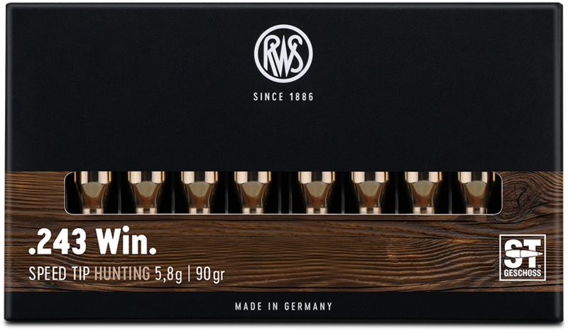 Verpackung mit Sichtfenster der RWS .243 Speed Tip 5,8g