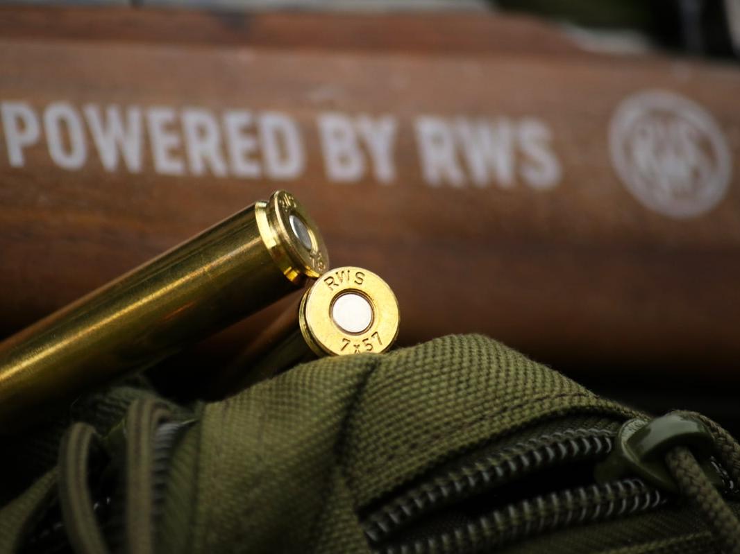 RWS rifle cartridge calibre 7x57 in lying position 