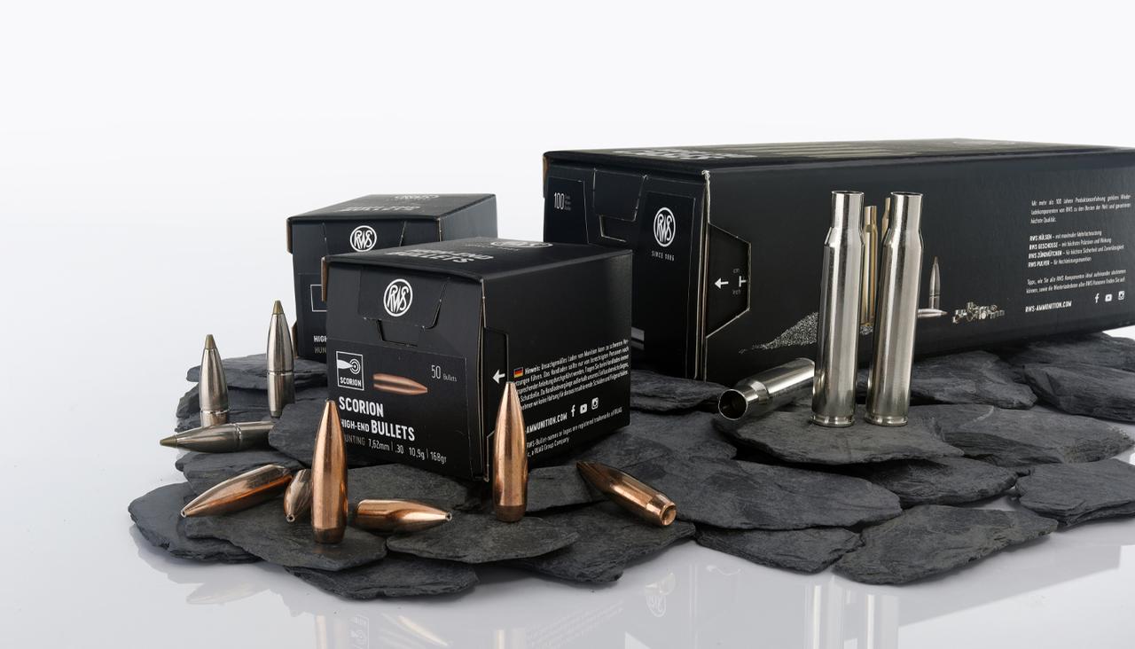 RWS Wiederladeprogramm Presentation of our reloading program with pictures of RWS bullets and cases