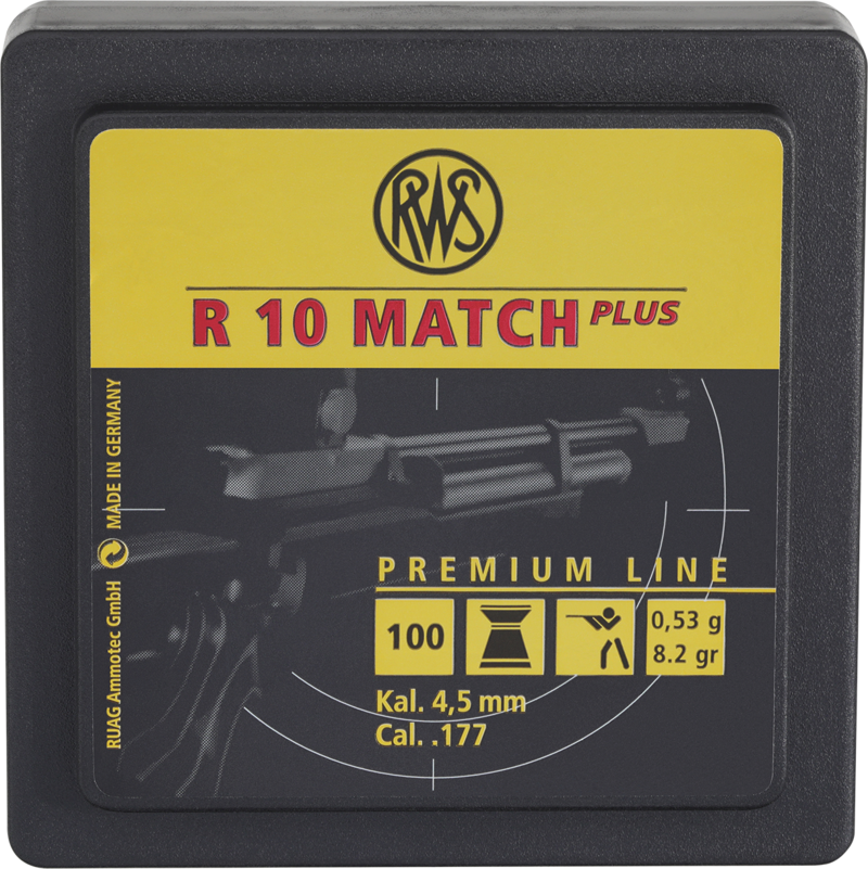 100 balines, calibre 4,5 mm RWS 2135264 R 10 Match Plus Munición para rifles de aire comprimido