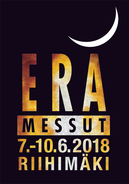 Flyer (black) for the fair "Riihimäen Erämessut 2018"